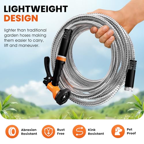 50ft Non-Expanding Garden Hose with 8-Layer Latex Core Q775