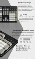 Mechanical Gaming Keyboard Blue Switches PBT Keycaps White Backlit I791