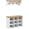 White Coat Rack Shoe Bench Set W9509