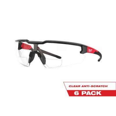 Bifocal Safety Glasses +1.50 Clear Anti-Scratch 6-Pack K448