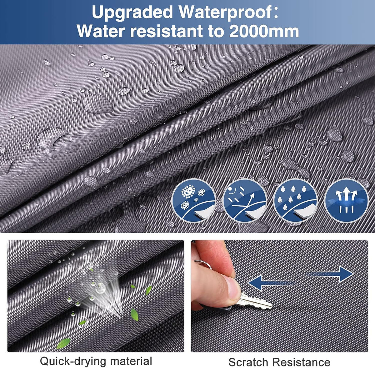 Waterproof 500D Travel Trailer Cover with 4 Tire Covers X351