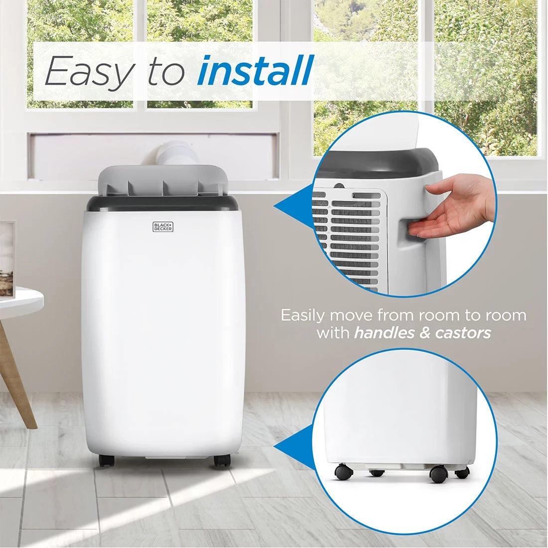 8,000 BTU Portable Air Conditioner with Remote Control, White F7749