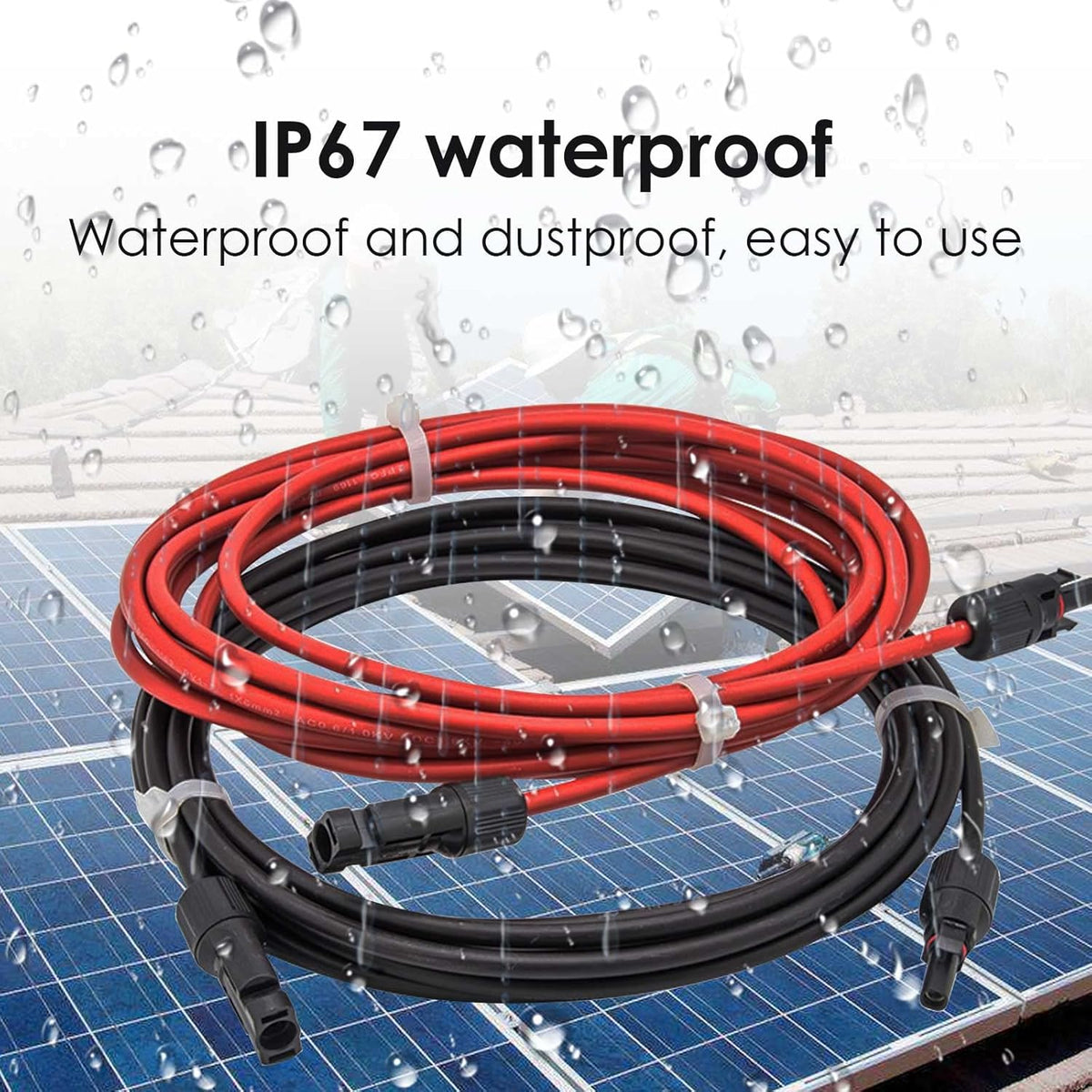 12 AWG Solar Extension Cable 3 Feet 2 PC H270055