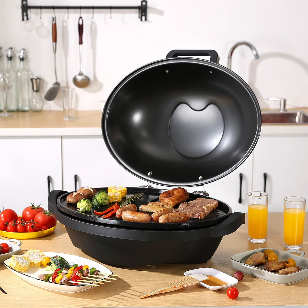 1800W Electric Grill with 2 Zone Grilling Surface I78668