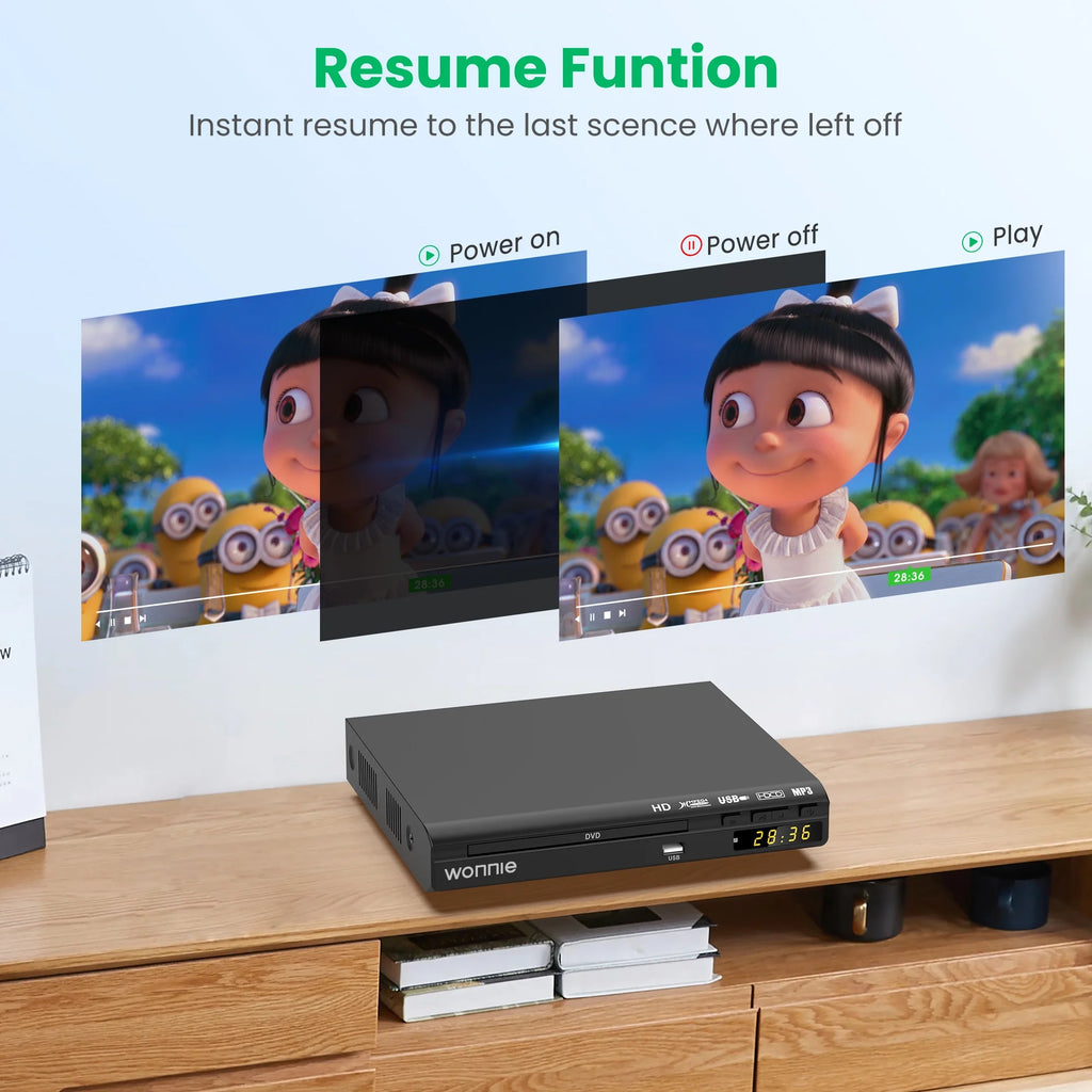 DVD Player with HD AV Coaxial Output and USB Input B609