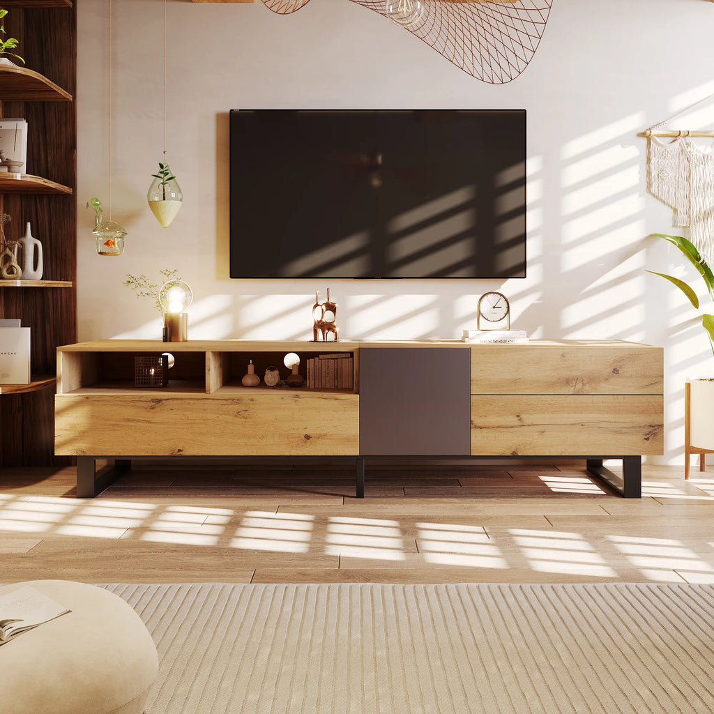 Modern TV Stand with Double Storage Space H6097
