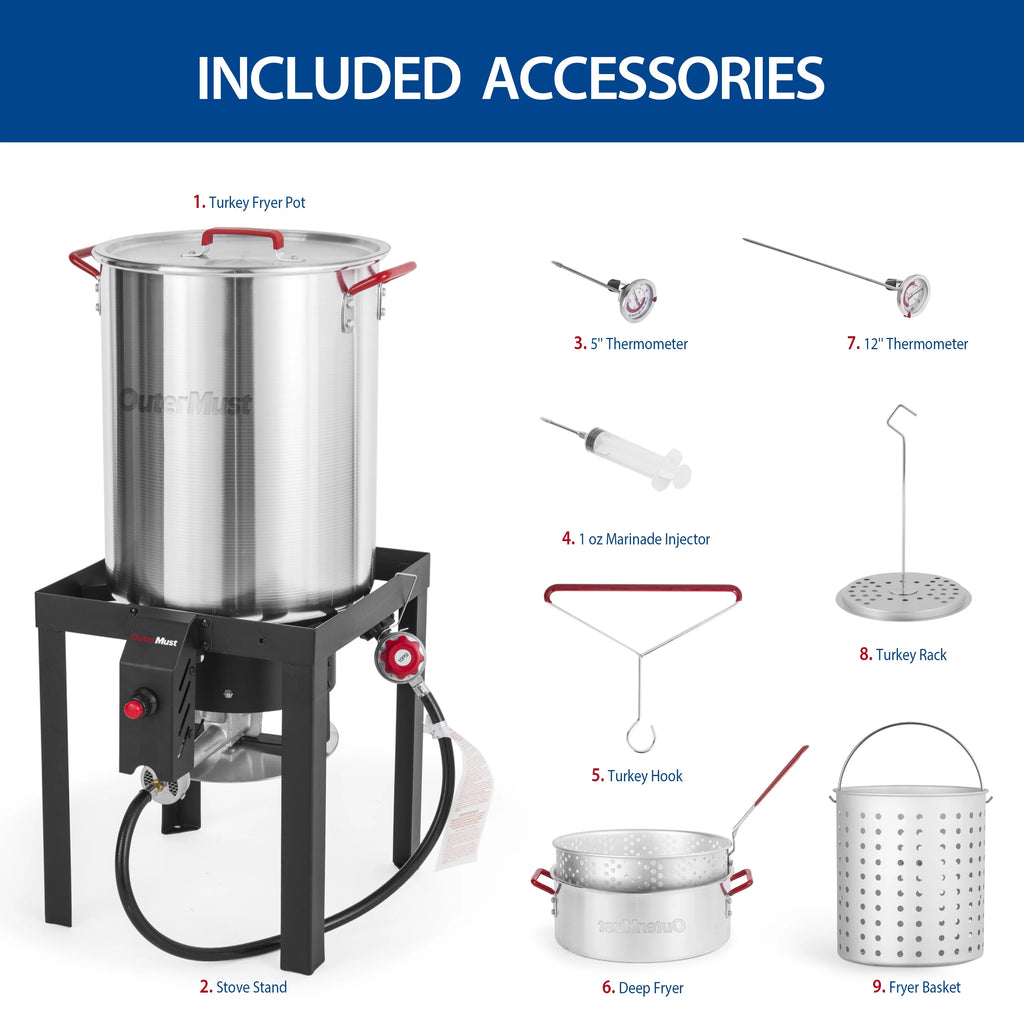 30 QT Turkey Fryer with Basket and Burner Set G490936