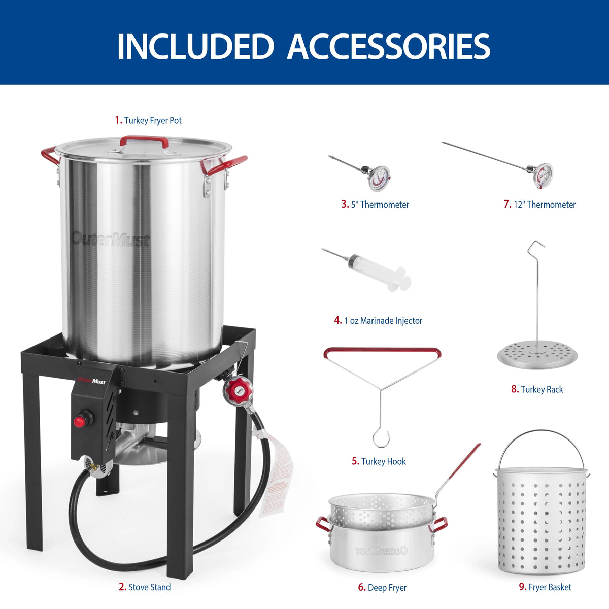 30 QT Turkey Fryer with Basket and Burner Set G490936