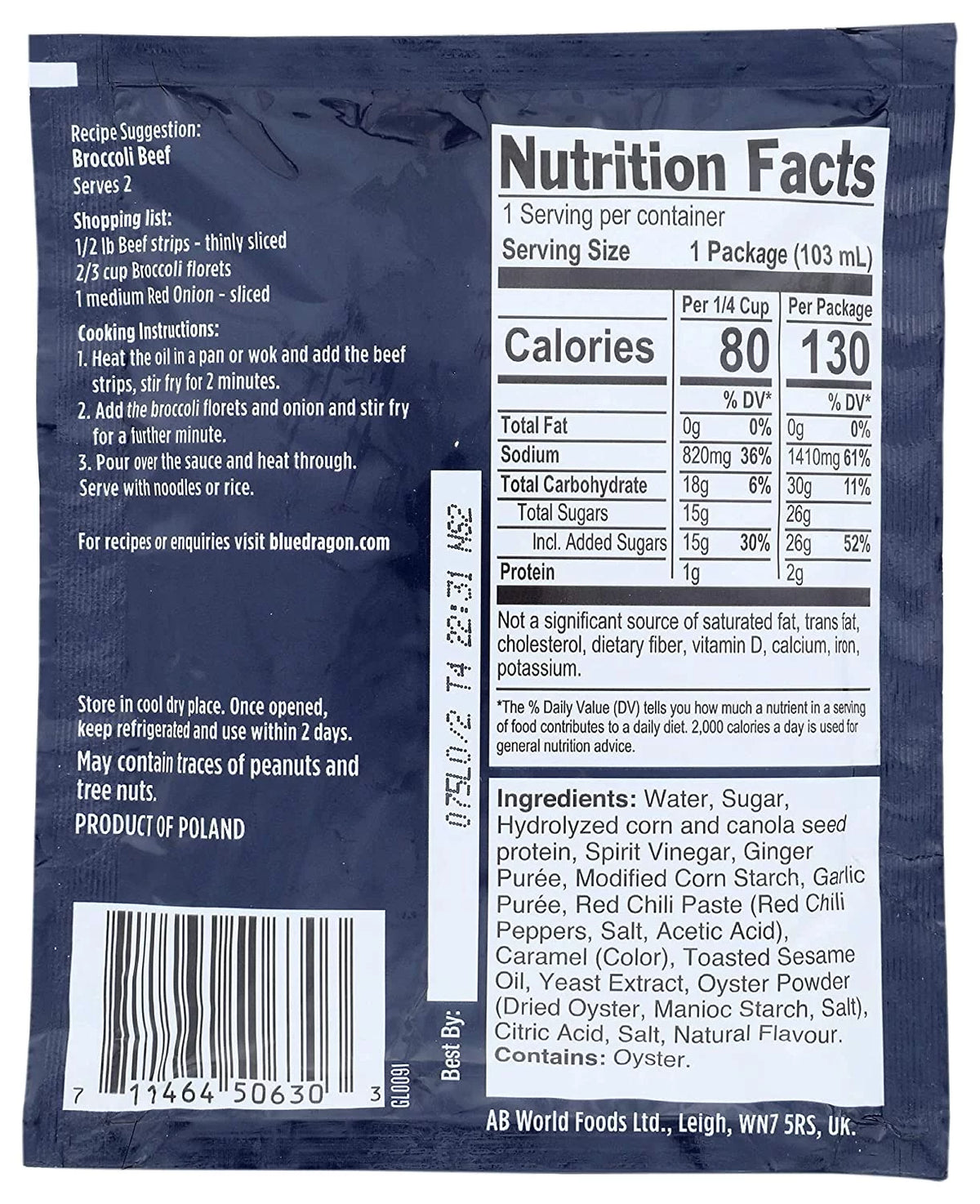 Broccoli Beef Stir Fry Sauce, 3.4 Oz (Pack of 12) Y171