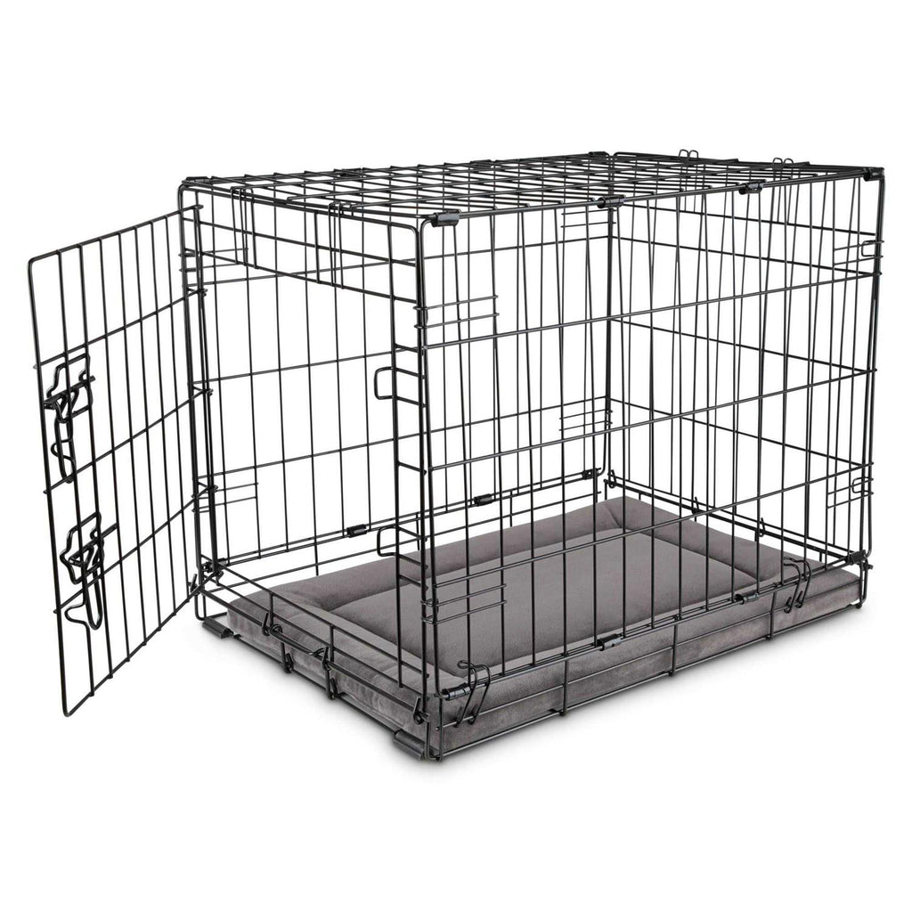 Dark Grey Velvet Dog Crate Mat and Pet Bed E988548