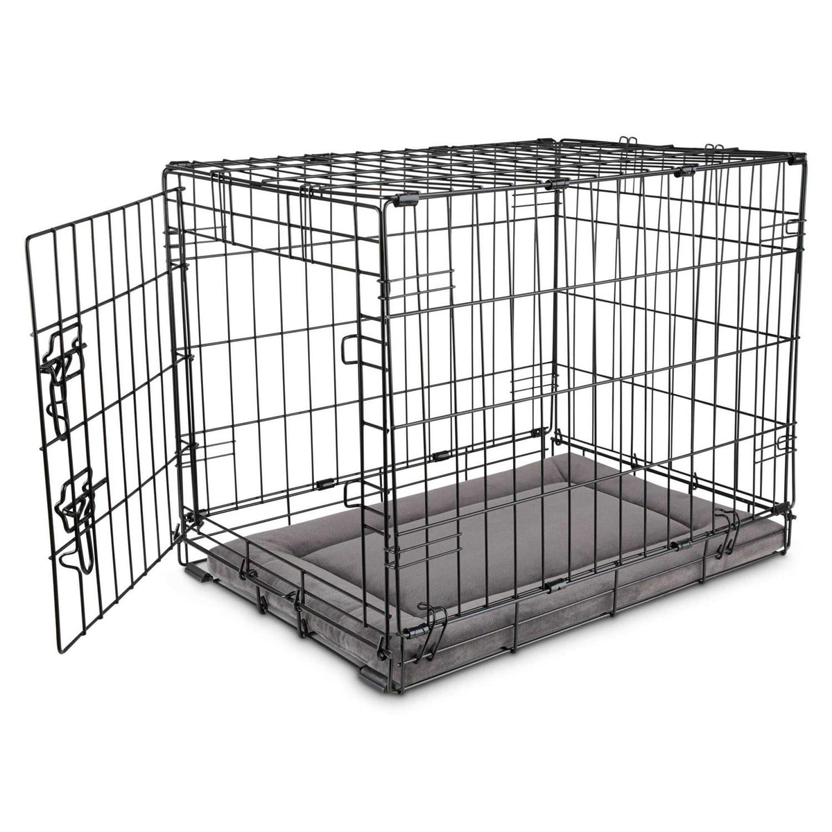 Dark Grey Velvet Dog Crate Mat and Pet Bed E988548
