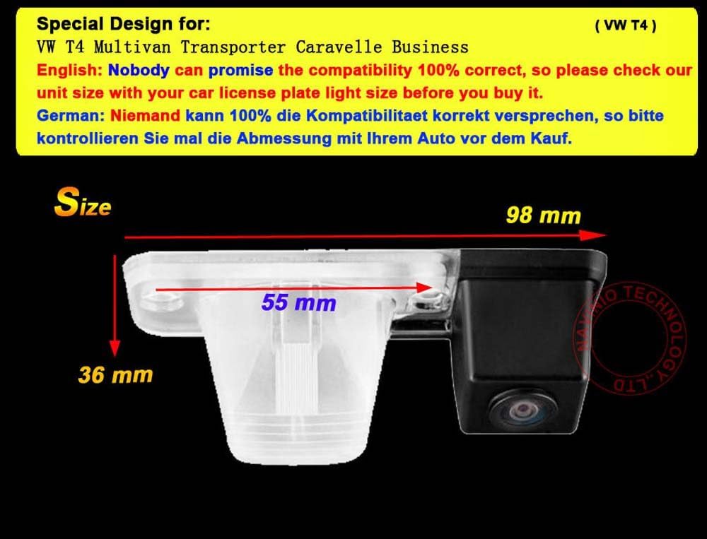 Waterproof Night Vision HD CCD License Plate Light Camera Rear View Backup Camera Pack of 2 A75376