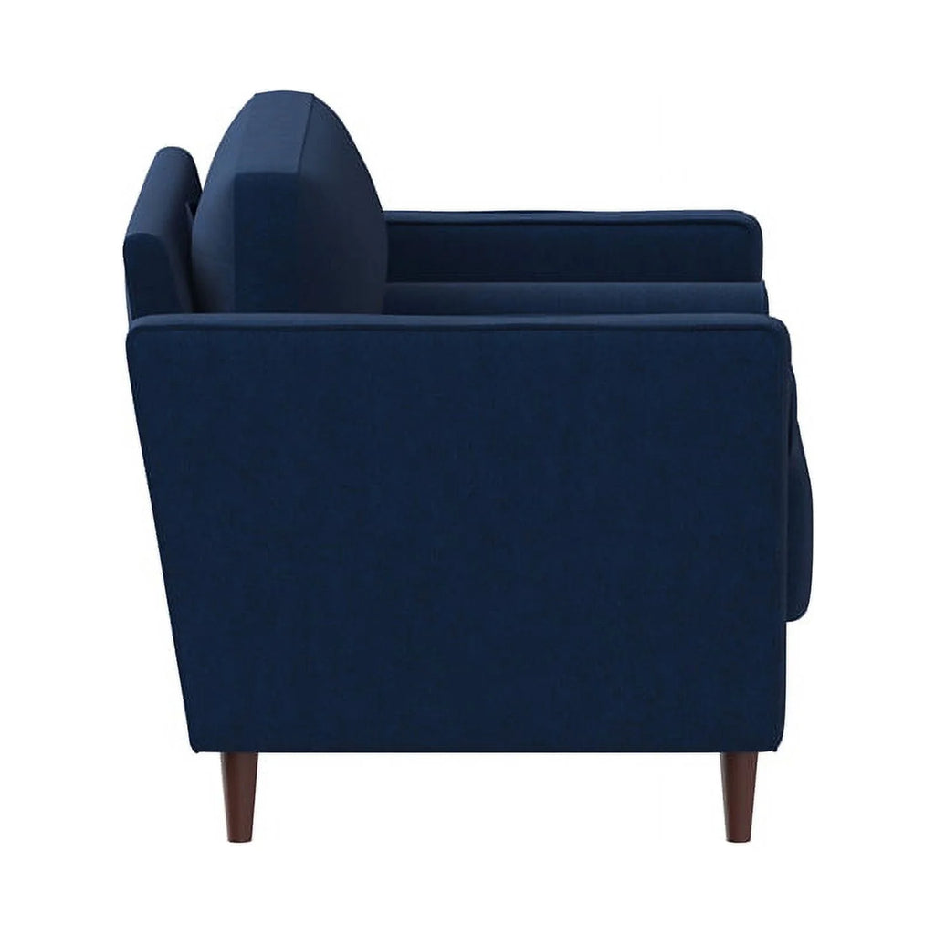 King Chair in Navy Blue Fabric Upholstery P737