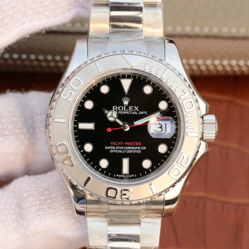 Pure Silver Black & White Dial Stainless Steel 40mm A272