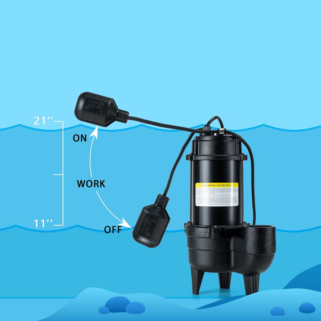 Cast iron submersible sewage pump with tether float switch V862