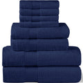 Navy Blue 8 Pack 600 GSM Bath Towels Set X9443