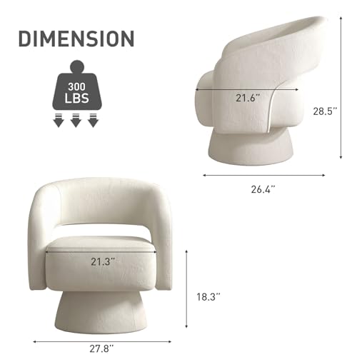 Beige Velvet Swivel Barrel Chair Set of 2 G350896