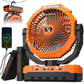 24000mAh Rechargeable Battery Operated Camping Fan with Light & Hook Z4273