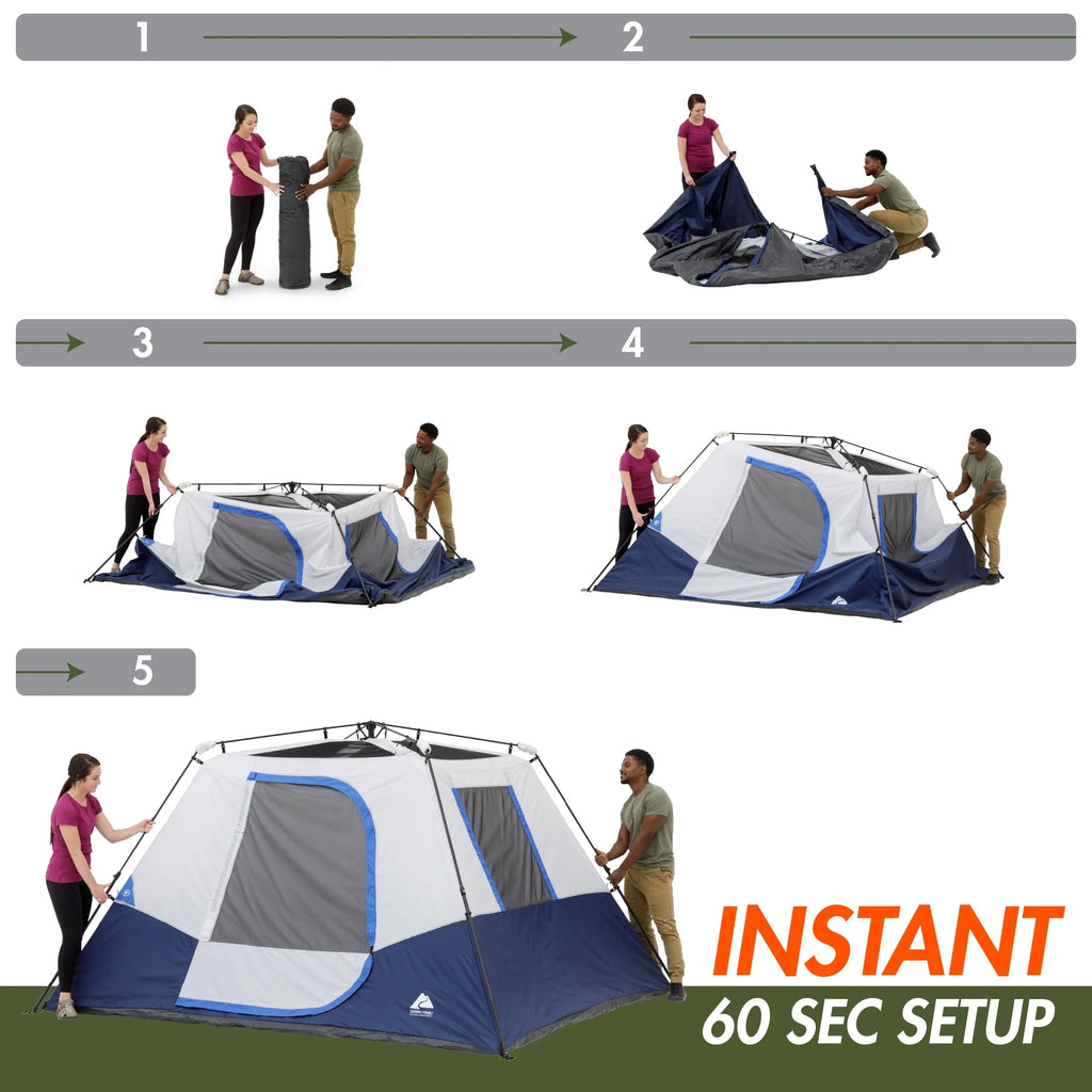 6-Person Instant Cabin Tent with LED Lighted Hub X825003