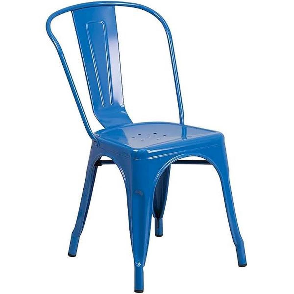 Blue Stackable Metal Chair Y8726