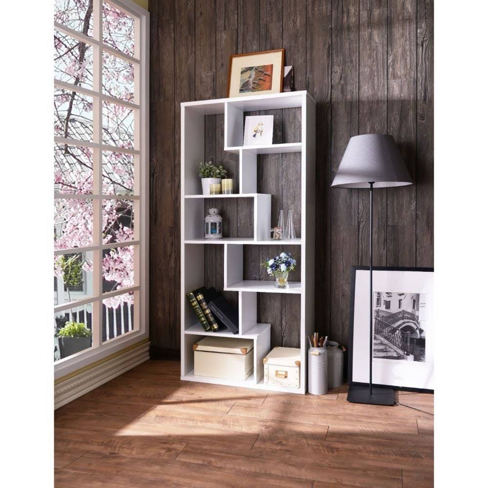 White 6 Shelf Rectangular Cube Bookshelf M1649