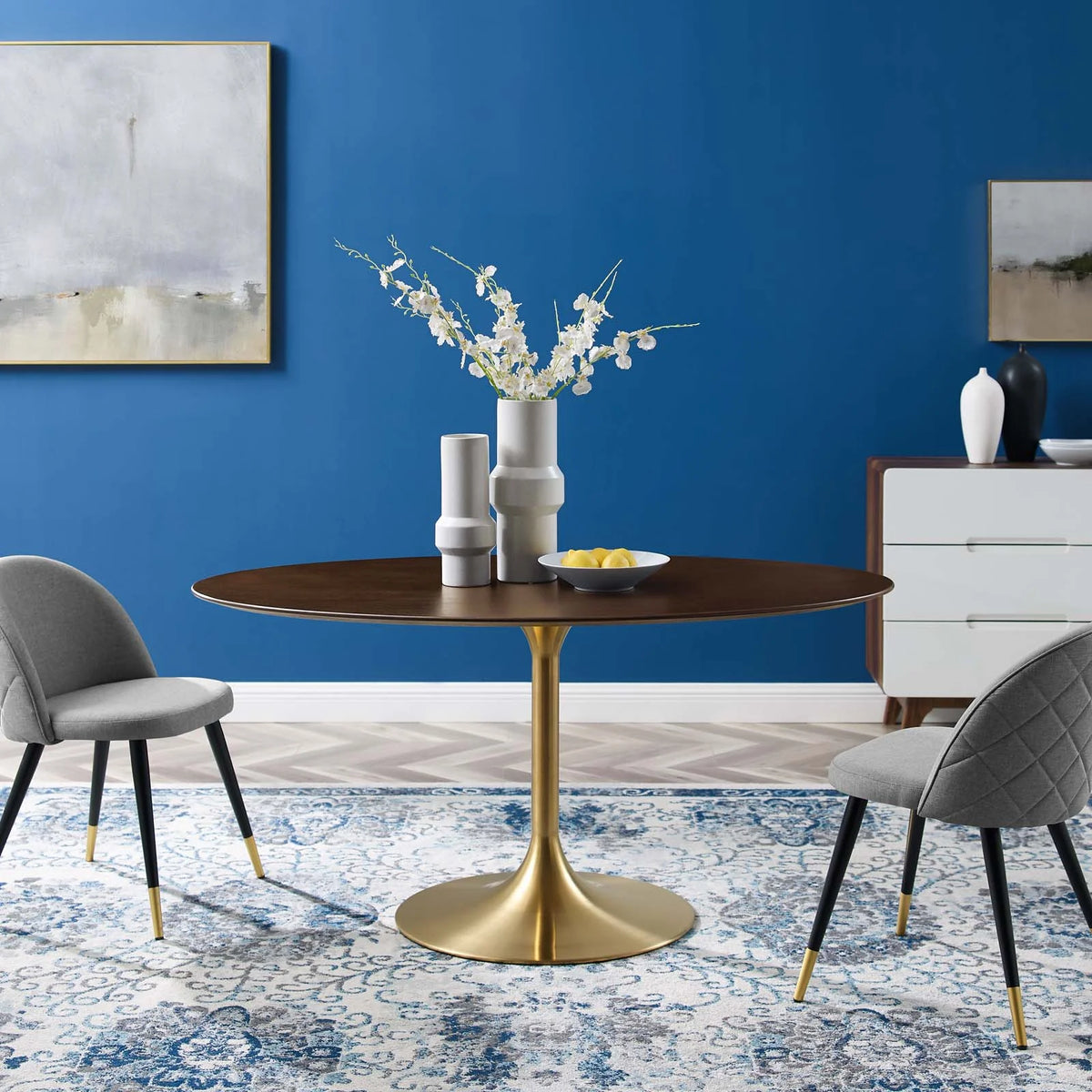 Oval Wood Dining Table C1949