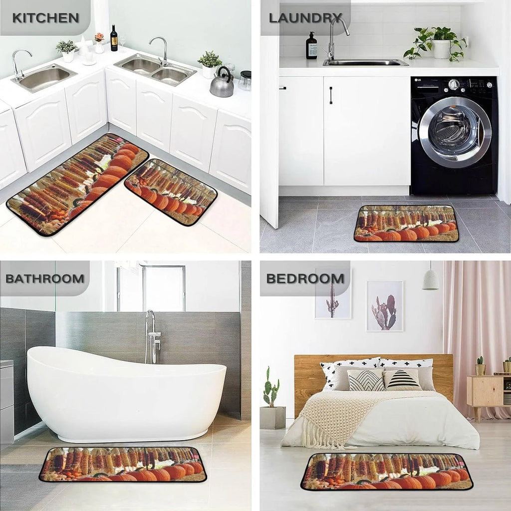 Kitchen Rugs Set of 2 Washable Floor Runner Area Rug Z868722