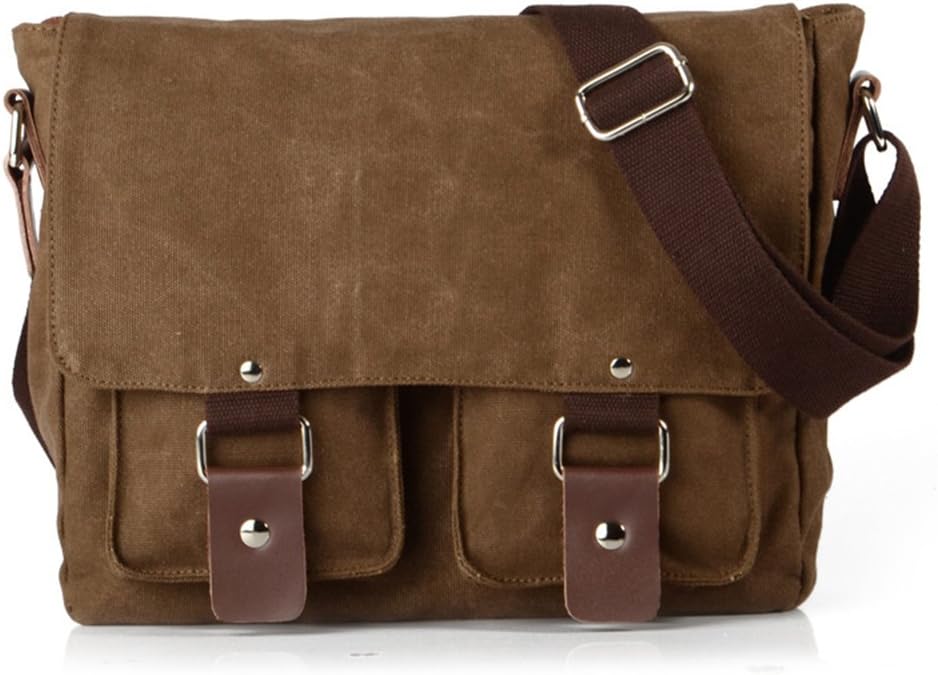 Vintage Canvas Leather Camera Messenger Bag M5146