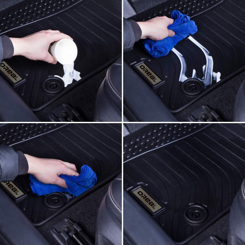 Black Heavy Duty All Weather Front and Rear Car Floor Mats A1067
