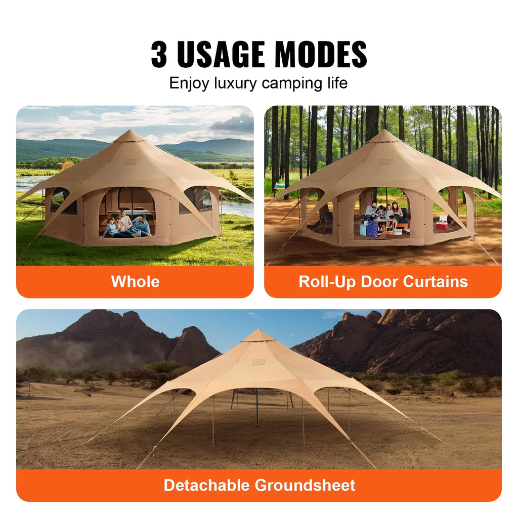 Canvas 4 Seasons Bell Tent with Stove Jack R690