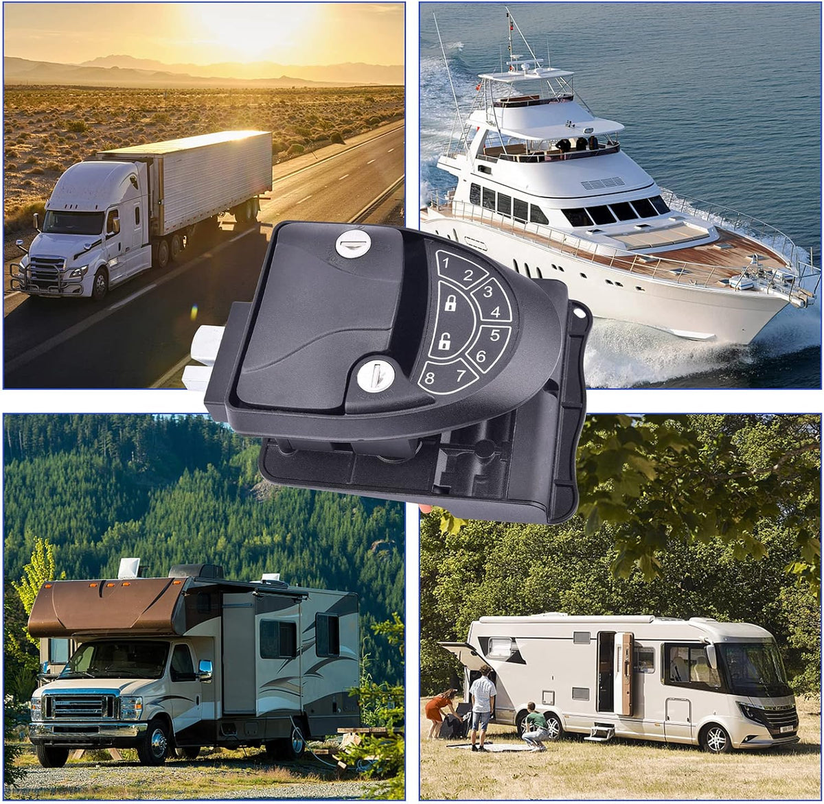 RV Keyless Entry Door Lock with 2 Key Fobs and Backlit Keypad F808698