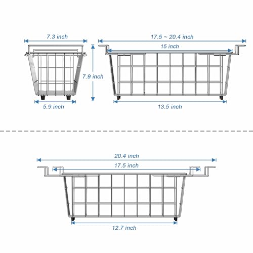 Expandable Stainless Steel Wire Freezer Baskets 2 Pack M94513
