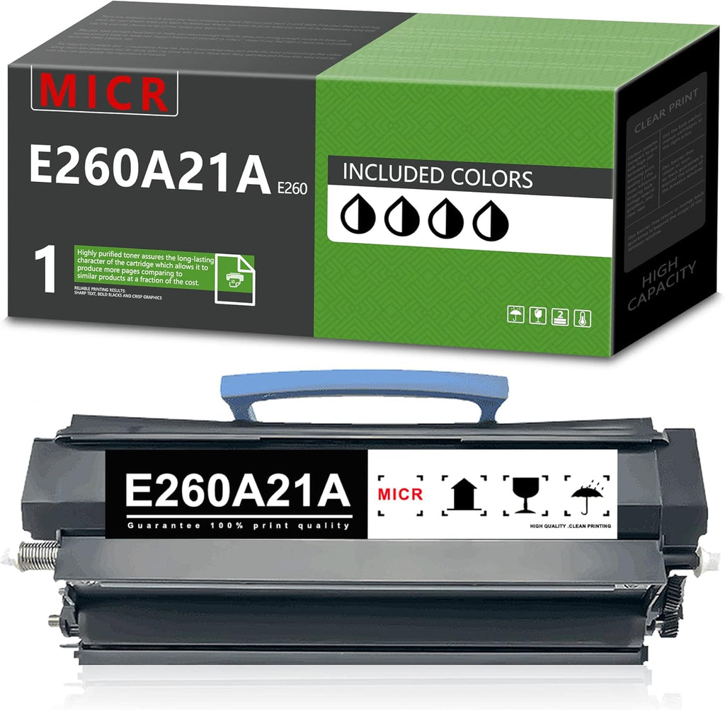 Remanufactured MICR Toner Cartridge for Lexmark E260 E360 E460 E462 Printer (1 Black) G244959