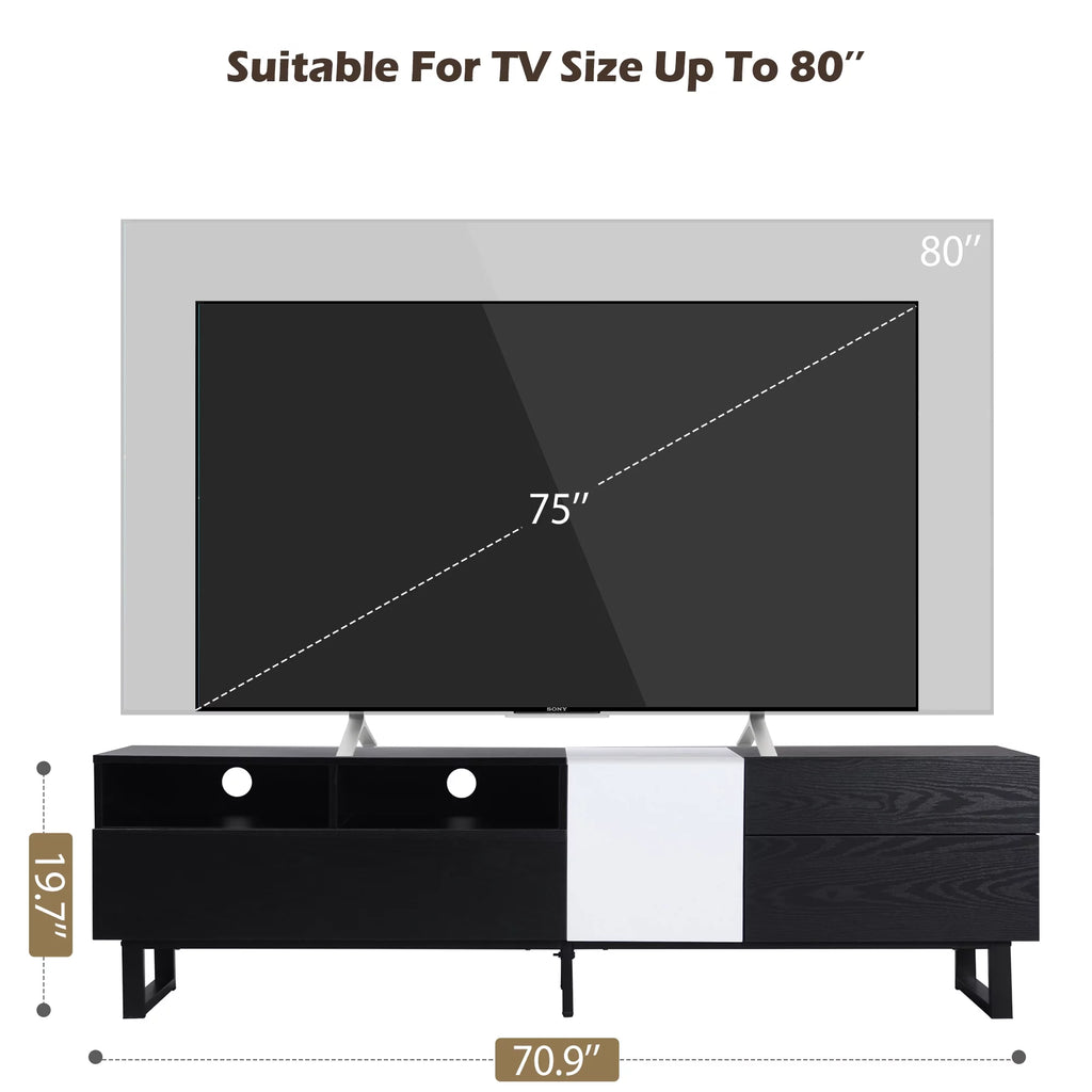 Black TV Stand with Double Storage Space Z703