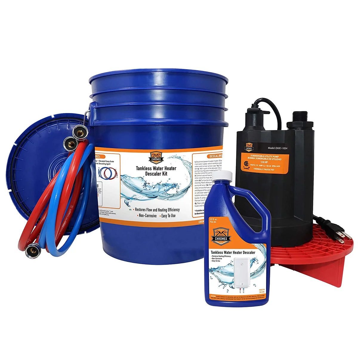 Tankless Water Heater Descaler Kit 128 fl oz Solution U7586