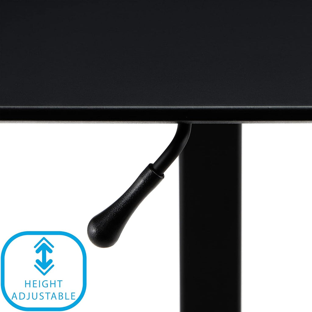 Black Mobile Rolling Height Adjustable Laptop Workstation Desk C190