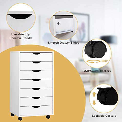 5 Drawers Black Vertical File Cabinet with Wheels N509