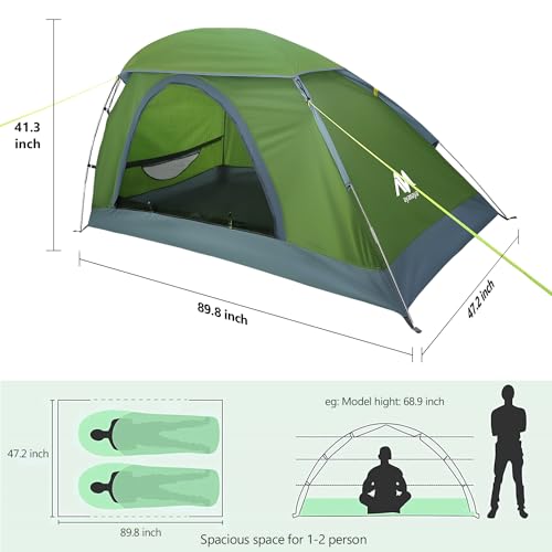 1 Person Lightweight Backpacking Tent with Waterproof Rainfly W4848