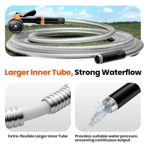 50ft Non-Expanding Garden Hose with 8-Layer Latex Core Q775