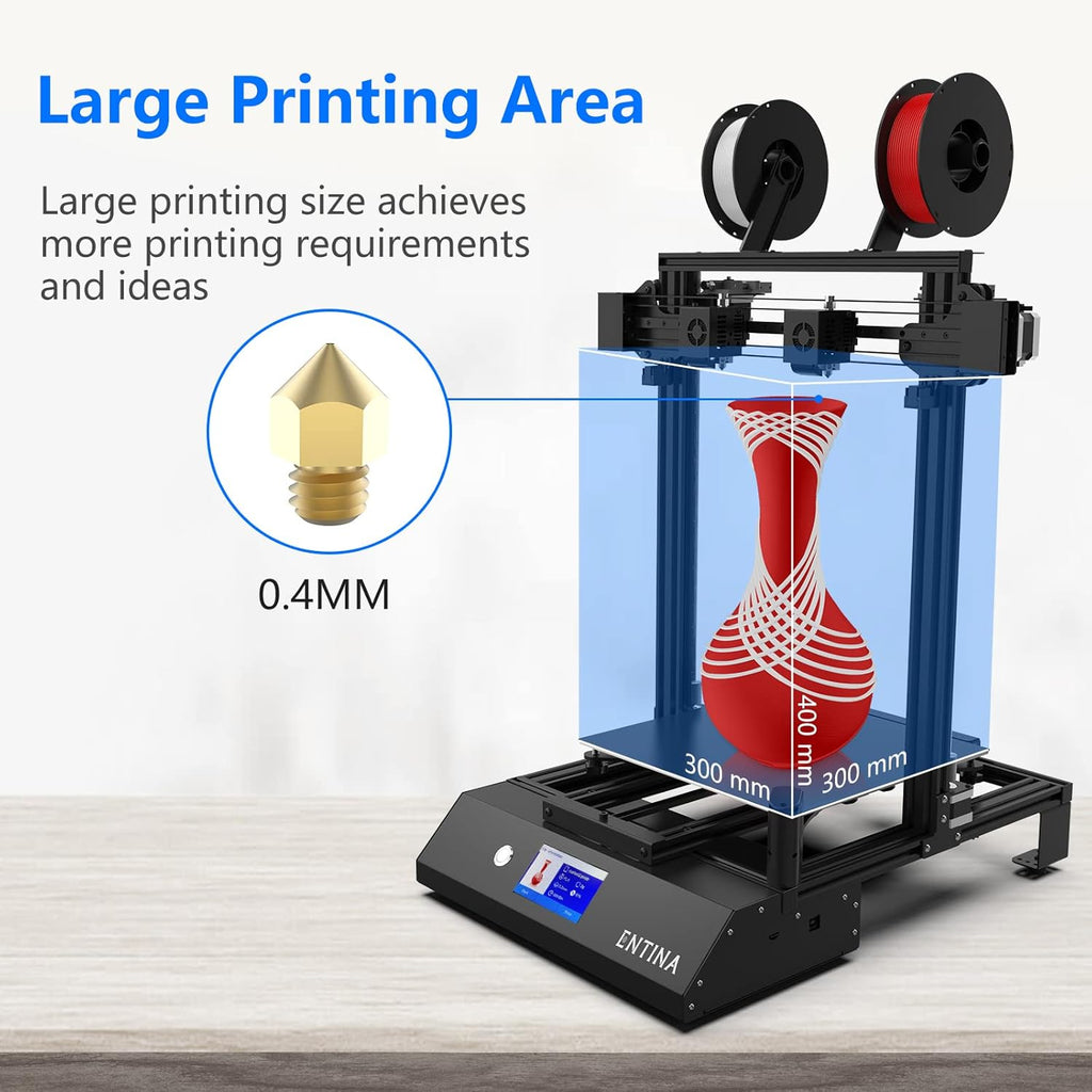 3D Printer with Independent Dual Extruder, 300x300x400mm G76508