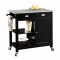 Black Granite Top Kitchen Cart R3864