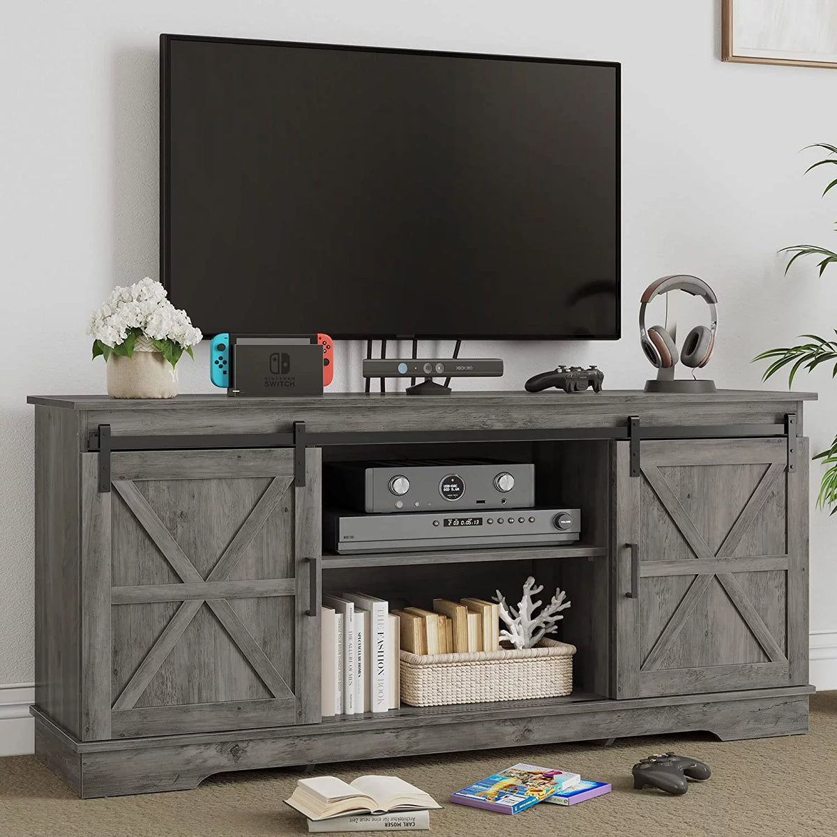 Rustic Wood TV Stand for 65 Inch TV Z13473