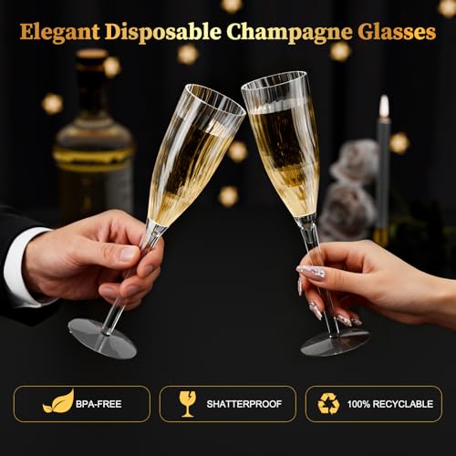 16 Pack 6oz Clear Champagne Flutes B8267
