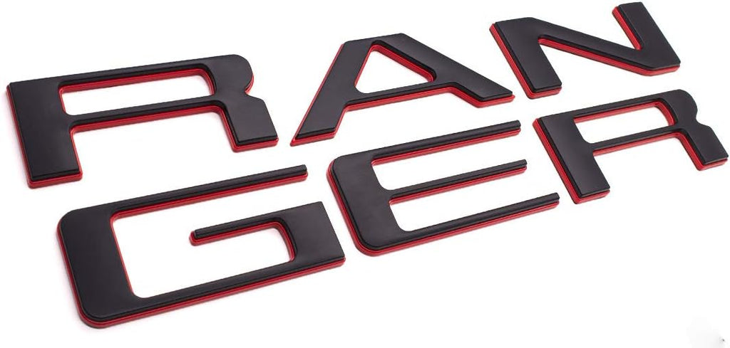 Black with Red Outline Double Layer Tailgate Insert Letters Pack of 2 G128046