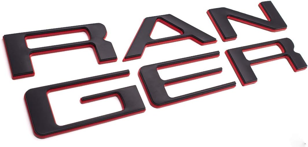 Black with Red Outline Double Layer Tailgate Insert Letters Pack of 2 G128046