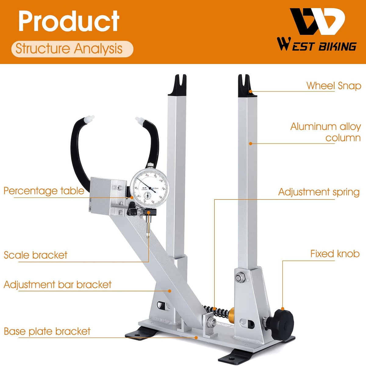 Wheel Truing Stand with Spoke Wrench for 16-29” 700C Bike Wheel S4206