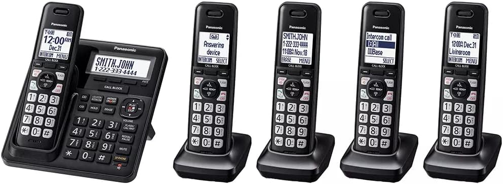 Cordless Phone with Answering Machine System 5-Handset L62629