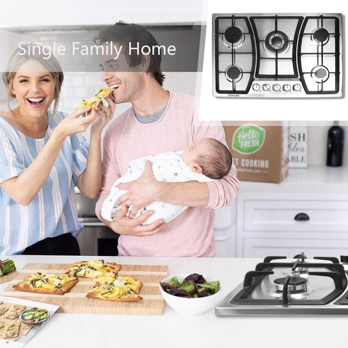 30 inches 5 Burners Stainless Steel Gas Cooktop L125