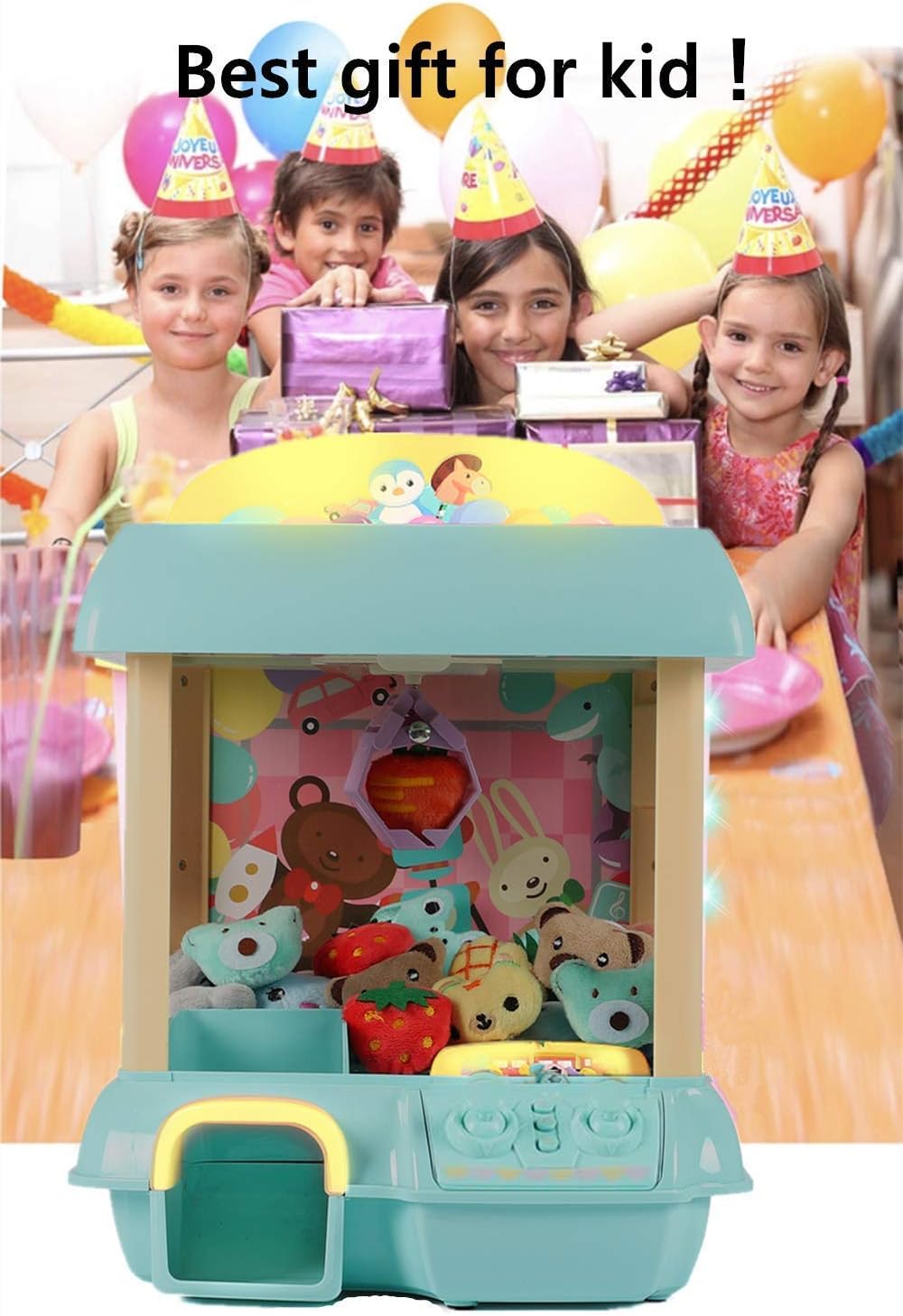 Claw Machine with 12 Dolls, Remote Control, USB Cable, Blue V32619
