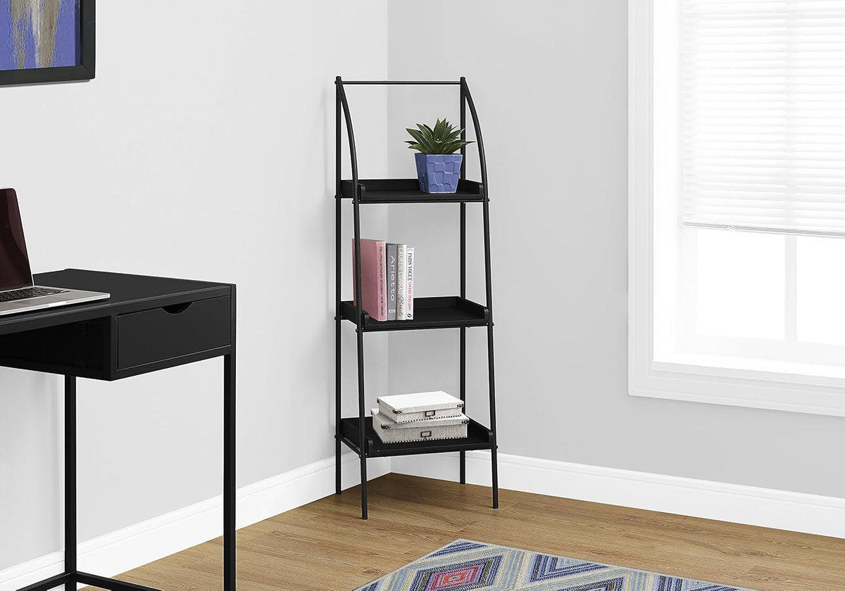 Black Metal Bookcase W86534